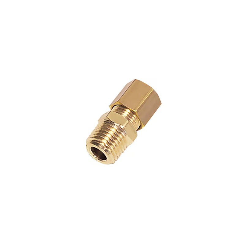 0105 06 11 by Parker | Legris Stud Fitting | 6 mm Tube Size x 1/8" Male NPT Thread | 11 mm Hex (F) | 13 mm Hex (F1) | Straight | Brass