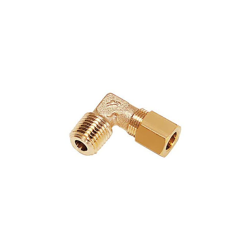 0109 10 13 by Parker | Legris Stud Fitting | 10 mm Tube Size x 1/4" Male BSPT Thread | 19 mm Hex | 90° Elbow | Brass