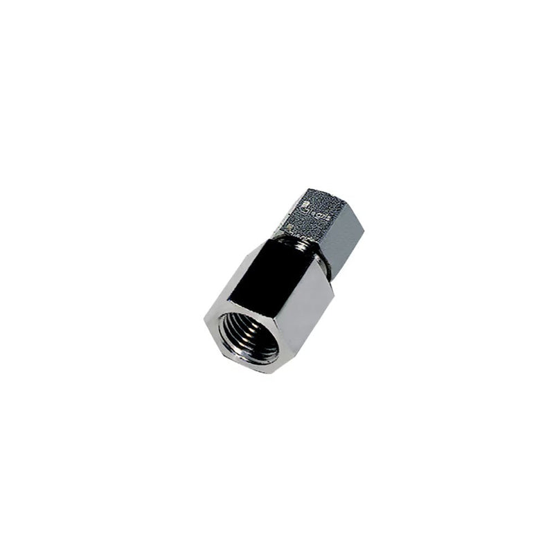 1814 06 13 by Parker | Legris Stud Fitting | 6 mm Tube Size x 1/4" Female BSPP Thread | 17 mm Hex (F) | 13 mm Hex (F1) | 29 mm Length | Straight | 316L Stainless Steel