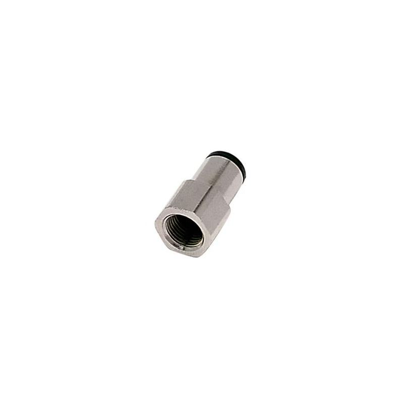 3114 06 13 by Parker | Legris Stud Fitting | 6 mm Push-to-Connect x 1/4" Female BSPP Thread | 16 mm Hex | 28.5 mm Length | Straight | Polymer