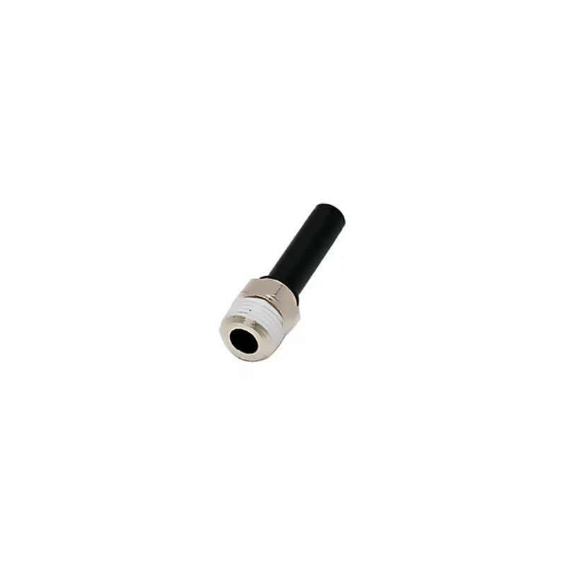 3121 06 10 by Parker | Legris Stud Fitting | 6 mm Push-to-Connect x 1/8" Male BSPT Thread | 10 mm Hex | Straight | Polymer