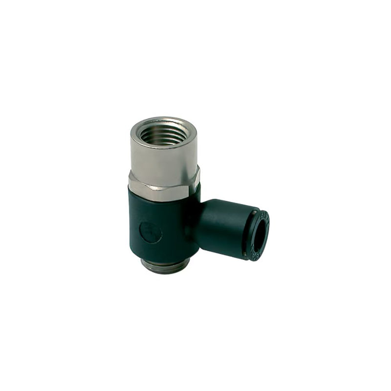 3124 04 10 by Parker | Legris Banjo Fittings | 4 mm Push-to-Connect x 1/8" Male/Female BSPP Thread | 29.5 mm Length | Banjo | Polymer