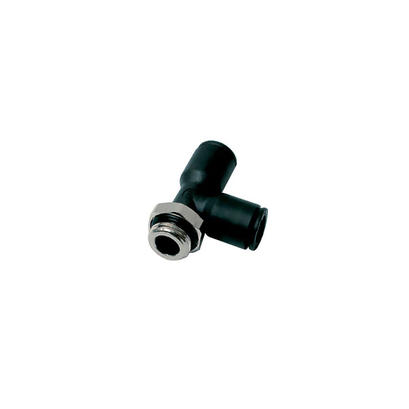 3193 04 10 by Parker | Legris Stud Fitting | 4 mm Push-to-Connect x 1/8" Male Swivel BSPP Thread | 13 mm Hex | Tee | Polymer