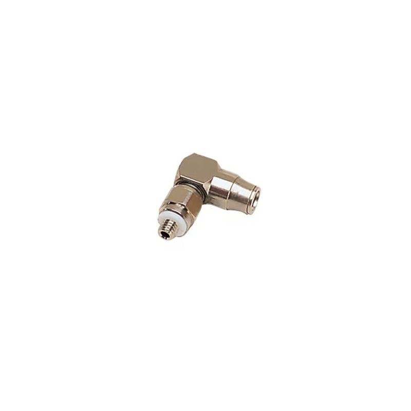 3299 03 09 by Parker | Legris Compact Stud Elbow | 3 mm Tube Size x M3x0.5 Male Metric Thread | 90° Elbow | Nickel-Plated Brass