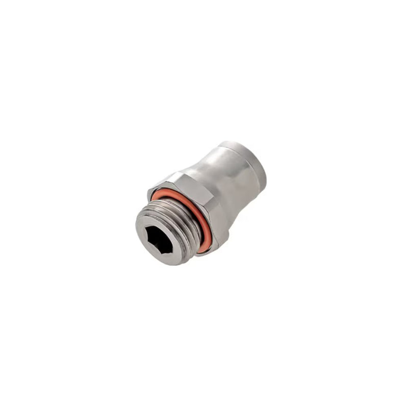 3801 06 13 by Parker | Legris Stud Fitting | 6 mm Tube Size x 1/4" Male BSPP Thread | 17 mm Hex | Straight | 316L Stainless Steel | Pack of 2
