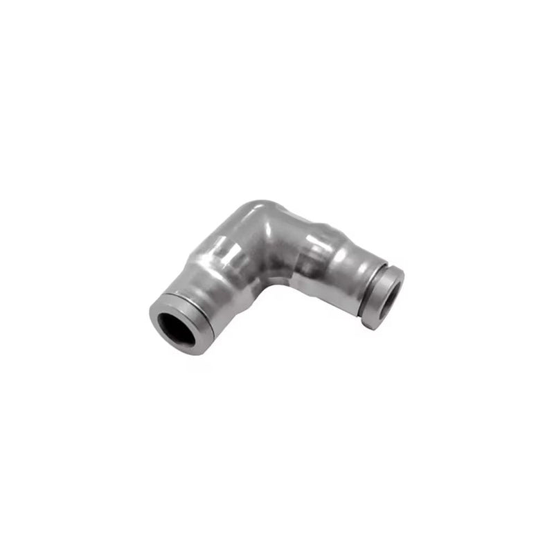 3802 10 00 by Parker | Legris Tube-to-Tube Fitting | 10 mm Tube Size | 36.5 mm Length | 90° Elbow | 316L Stainless Steel