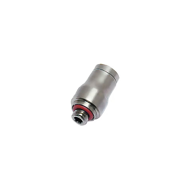 3681 04 19 by Parker | Legris Stud Fitting w/ Internal Hexagon | 4 mm Tube Size x M5x0.8 Male M5 Metric Thread | 19.5 mm Length | Straight | Nickel-Plated Brass