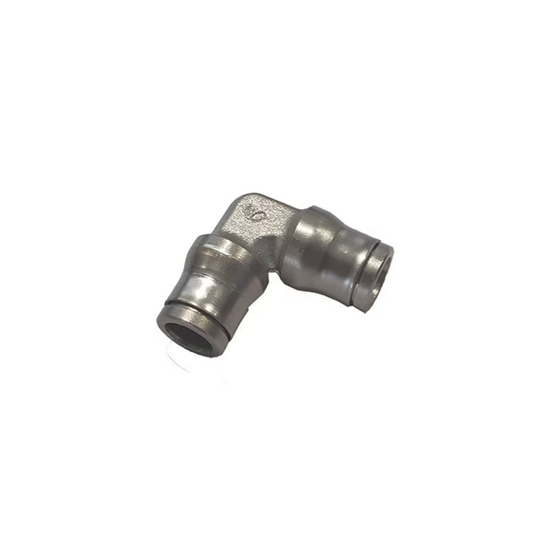 3602 08 00 by Parker | Legris Tube-to-Tube Fitting | 8 mm Tube Size | 31 mm Length | 90° Elbow | Nickel-Plated Brass