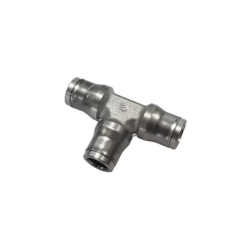 3604 14 00 by Parker | Legris Tube-to-Tube Fitting | 14 mm Tube Size | 68 mm Length | Tee | Nickel-Plated Brass