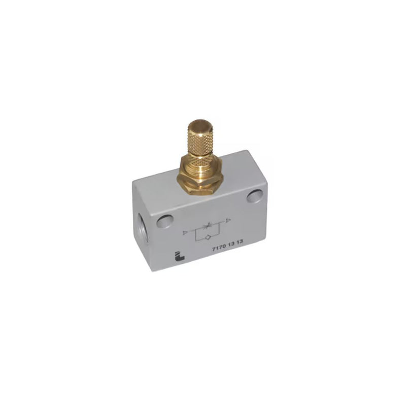 7170 13 13 by Parker | Legris Panel-Mountable In-Line Flow Regulator | 1/4" Female BSPP Thread | Straight | Aluminum