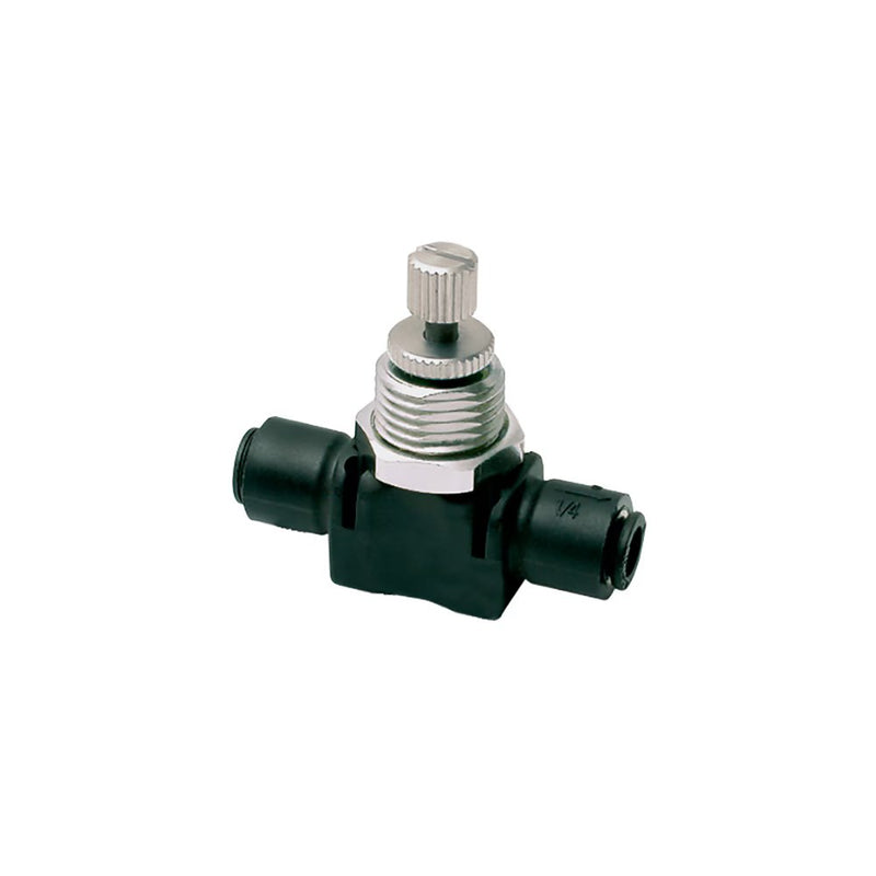 7776 06 00 by Parker | Legris Panel-Mountable In-Line One-Way Flow Regulator | 6 mm Tube Size | 22 mm Hex | Straight | Polymer