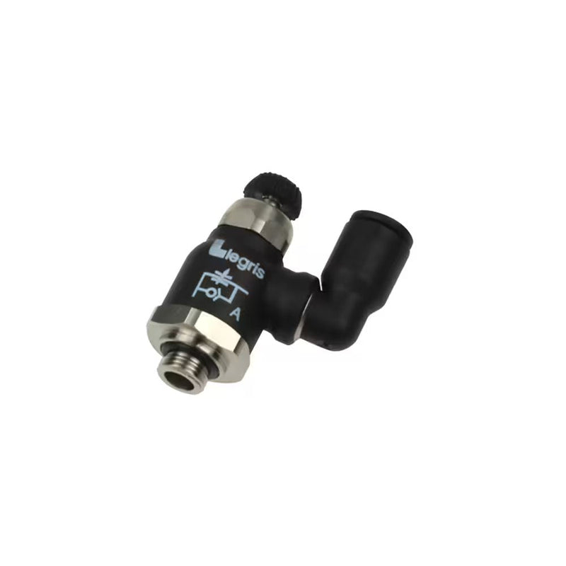 7040 08 13 by Parker | Legris Compact Flow Regulator Swivel Outlet Exhaust | 8 mm Tube Size x 1/4" Male BSPP Thread | 19 mm Hex | Multi-Directional | Polymer