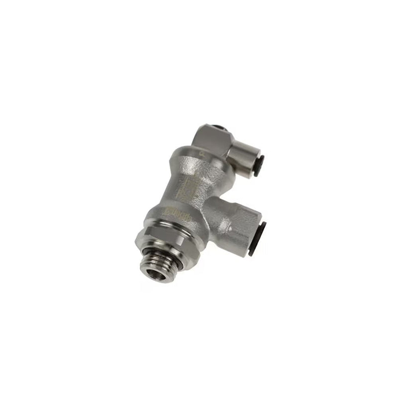 7880 08 13 by Parker | Legris Blocking Fitting | 8 mm Tube Size x 1/4" Male BSPP Thread | 21 mm Hex | 59.5 mm Length | Multi-Directional | Nickel-Plated Brass