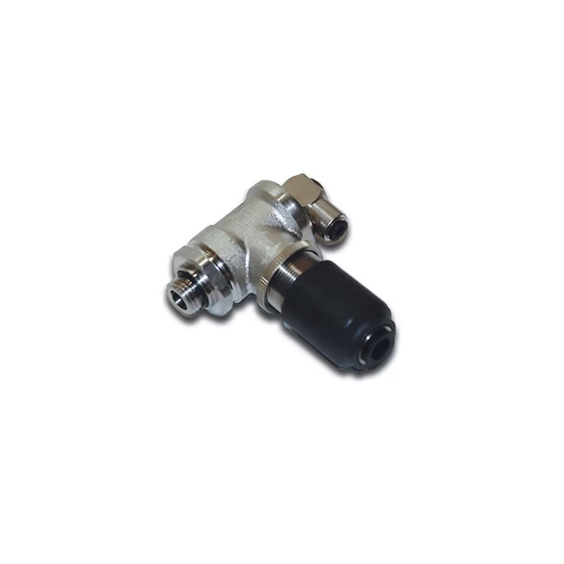 7883 04 10 by Parker | Legris Blocker/Flow Regulator | 4 mm Tube Size x 1/8" Male BSPP Thread | 64 mm Length | Multi-Directional | Nickel-Plated Brass