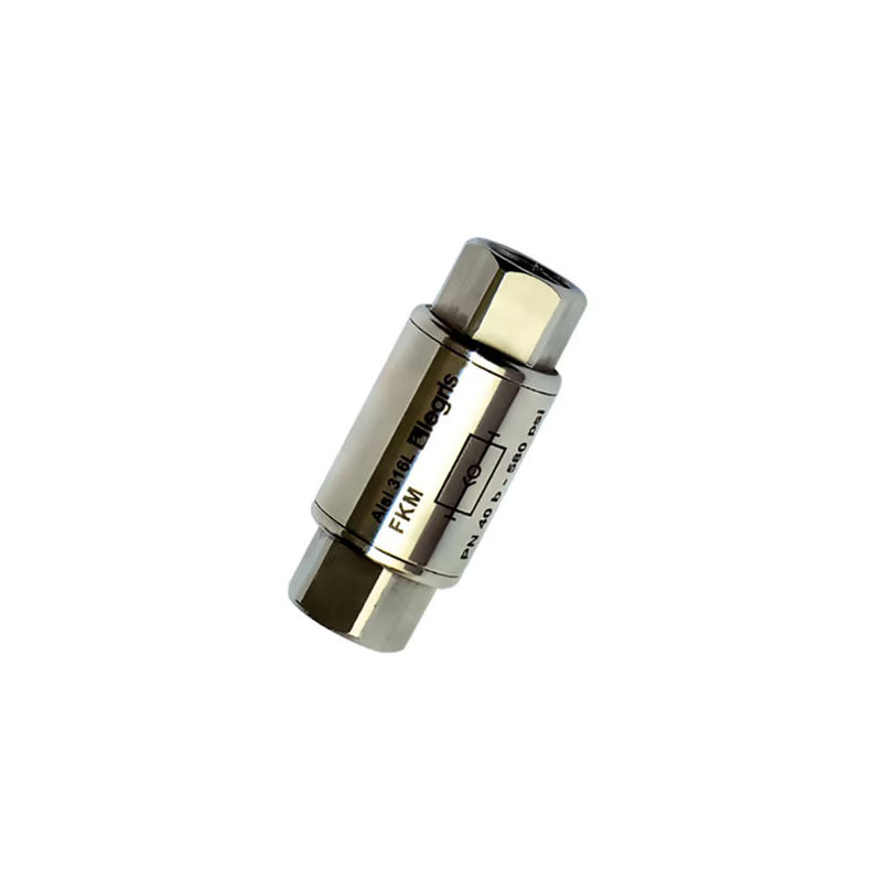 4895 14 14 by Parker | Legris Non-Return Valve | 1/4" Female NPT Thread | 54 mm Length | Straight | 316L Stainless Steel