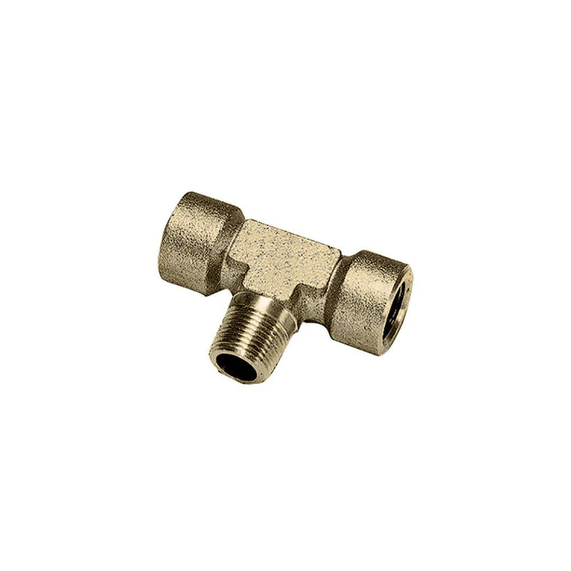 0158 13 13 by Parker | Legris Stud Fitting | 1/4" Male BSPT Thread x 1/4" Female BSPP Thread | 52 mm Length | Tee | Brass