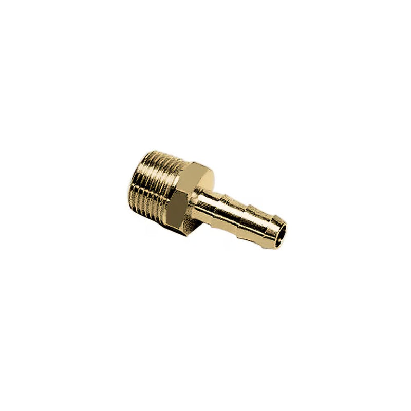 0123 25 34 by Parker | Legris Hose Barb Fitting | 25 mm Barb x R1" Male BSPT Thread | 36 mm Hex | 65 mm Length | Straight | Brass