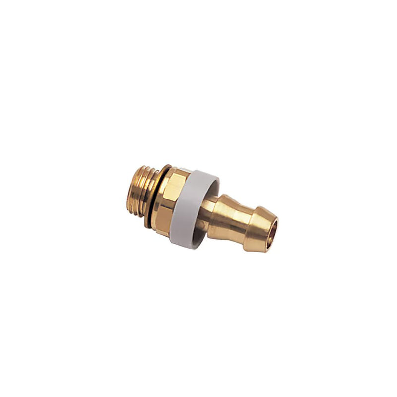 0133 60 17 39 by Parker | Legris Self-Fastening Barb Connector w/ Material Seal | 9.5 mm Tube ID x 16 mm Tube OD x 3/8" Male BSPP Thread | 22 mm Hex | 42.5 mm Length | Straight | Brass