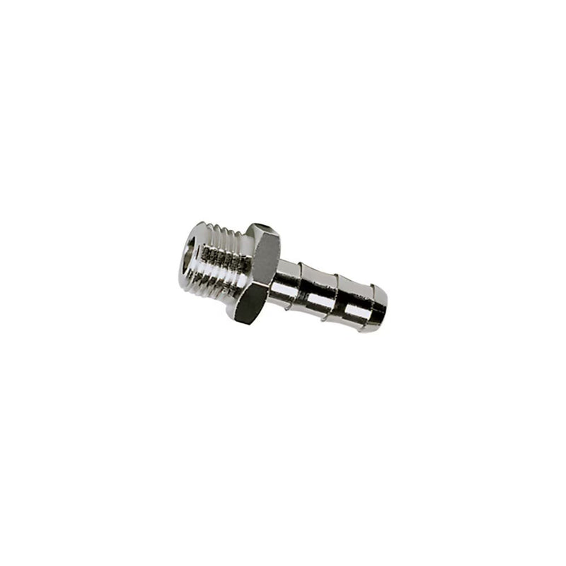0191 16 21 by Parker | Legris Tailpiece Adapter for Rubber Hose | 16 mm Barb x 1/2" Male BSPP Thread | 27 mm Hex | 54.5 mm Length | Straight | Nickel-Plated Brass