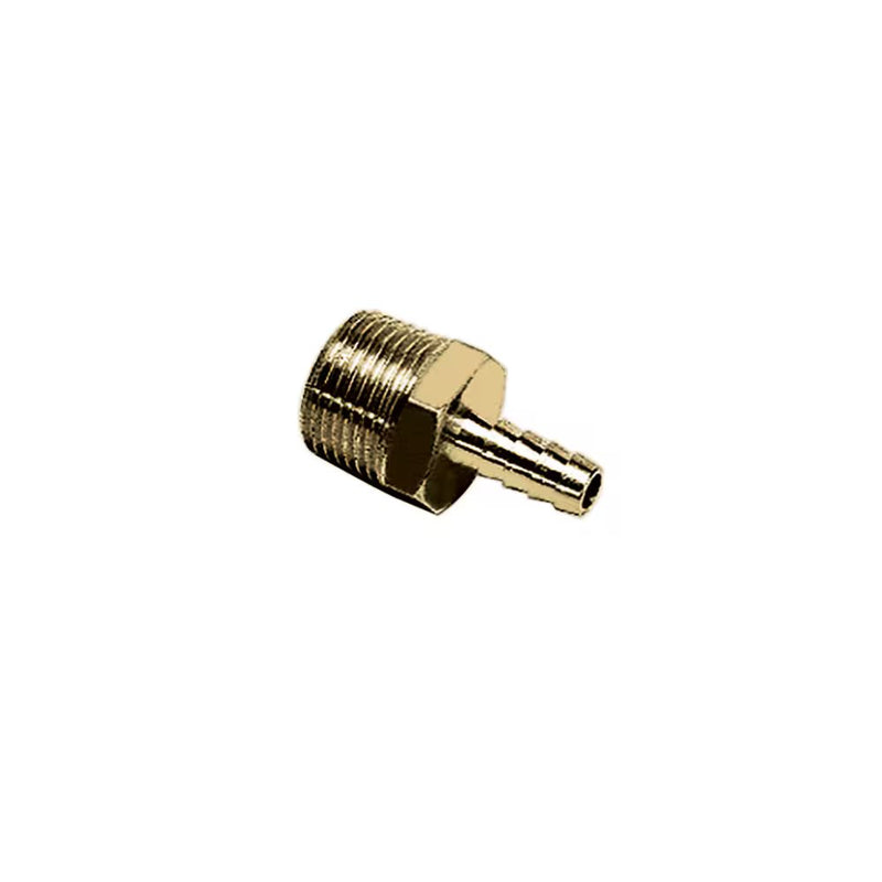 0136 14 17 by Parker | Legris Hose Barb Fittings | 14 mm Barb x R 3/8" Male BSPT Thread | 17 mm Hex | 36.5 mm Length | Straight | Brass | Pack of 10