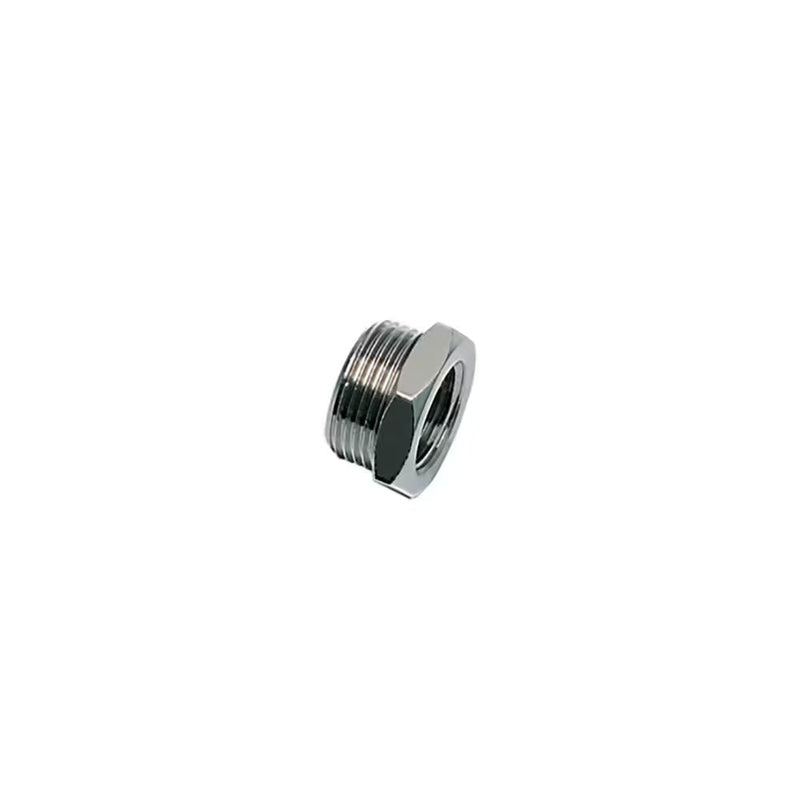 0905 21 27 by Parker | Legris Reducer | 3/4" Male BSPP Thread x 1/2" Female BSPP Thread | 30 mm Hex | Straight | Nickel-Plated Brass