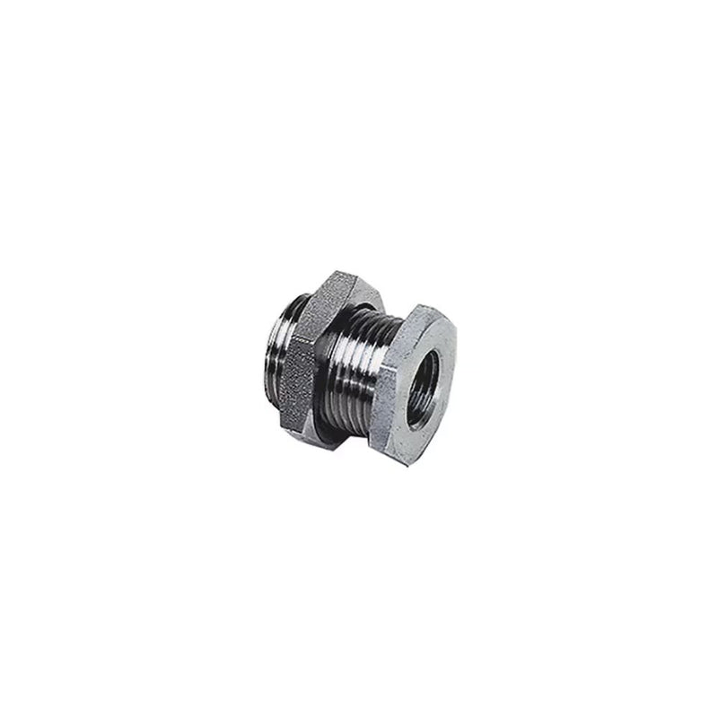 1871 00 22 by Parker | Legris Equal Bulkhead | 1/2" Female NPT Thread | 32 mm Hex (F) | 36 mm Hex (F1) | 35 mm Length | Straight | 316L Stainless Steel