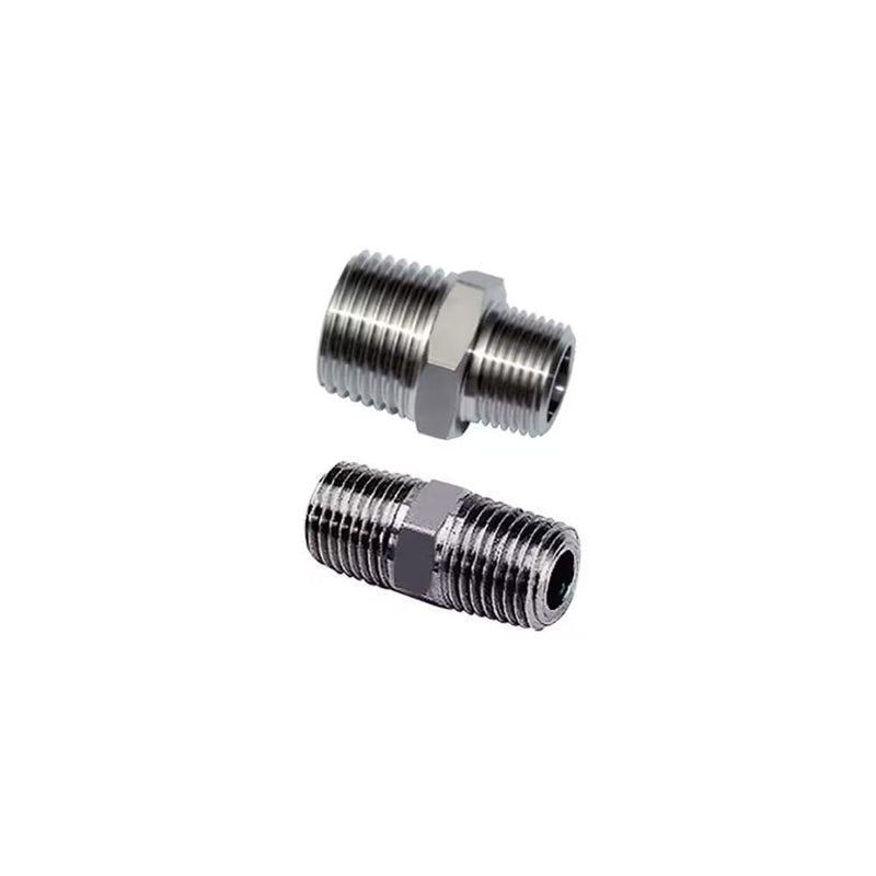 1821 34 27 by Parker | Legris Unequal Adapter | 1" Male BSPT Thread x 3/4" Male BSPT Thread | 36 mm Hex | 46 mm Length | Straight | 316L Stainless Steel