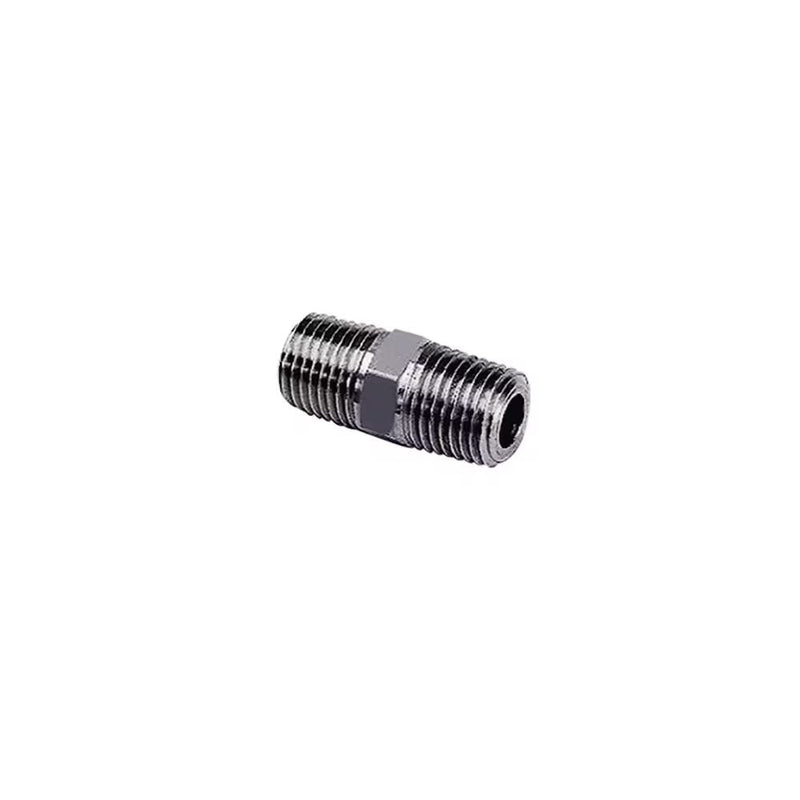 1821 28 28 by Parker | Legris Equal Adapter | 3/4" Male NPT Thread | 27 mm Hex | 40 mm Length | Straight | 316L Stainless Steel