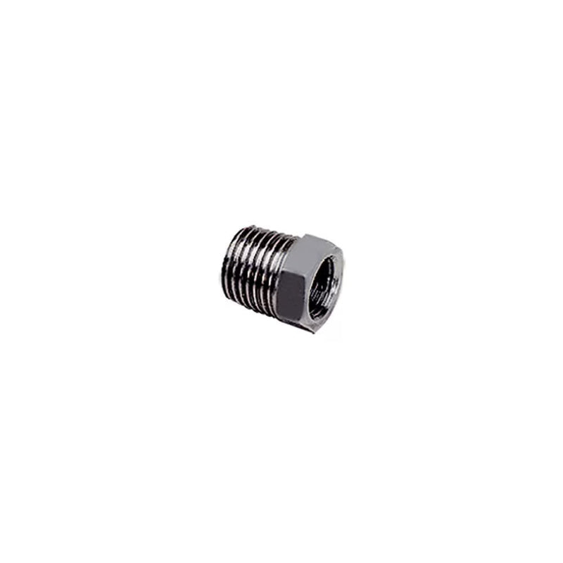 1863 13 10 by Parker | Legris Reducer | 1/4" Male BSPT Thread x 1/8" Female BSPP Thread | 14 mm Hex | 16 mm Length | Straight | 316L Stainless Steel