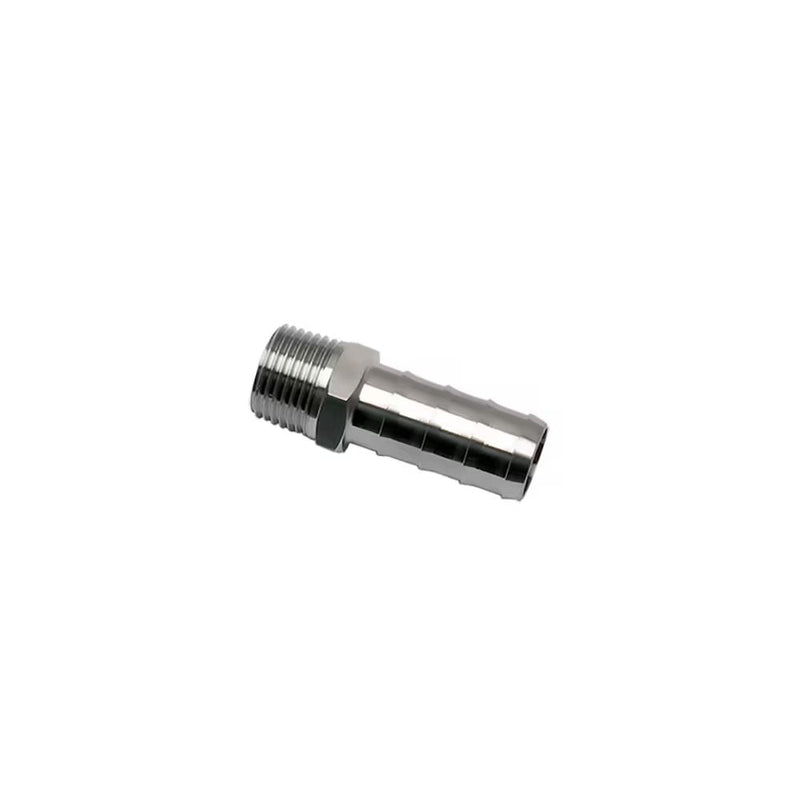 1823 10 13 by Parker | Legris Tailpipe Adapter for Rubber Hose | 12.2 mm Tube Size x 1/4" Male BSPT Thread | 14 mm Hex | 38.5 mm Length | Straight | 316L Stainless Steel | Pack of 2