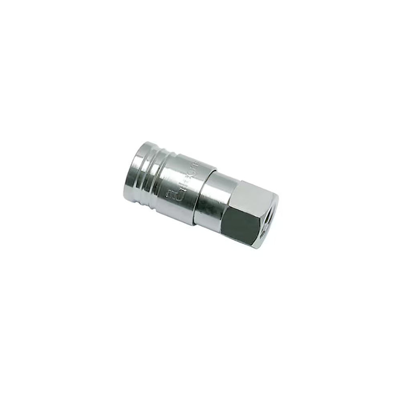 0172 05 13 by Parker | Legris Coupler Quick Disconnect | 1/4" Female BSPP Thread | 19 mm Hex | 47 mm Length | Straight | Nickel-Plated Brass