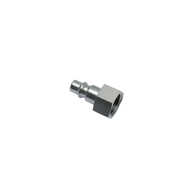 9086 23 13 by Parker | Legris Plug Quick Disconnect | 1/4" Female BSPP Thread | 17 mm Hex | 36 mm Length | Straight | Nickel-Plated Steel