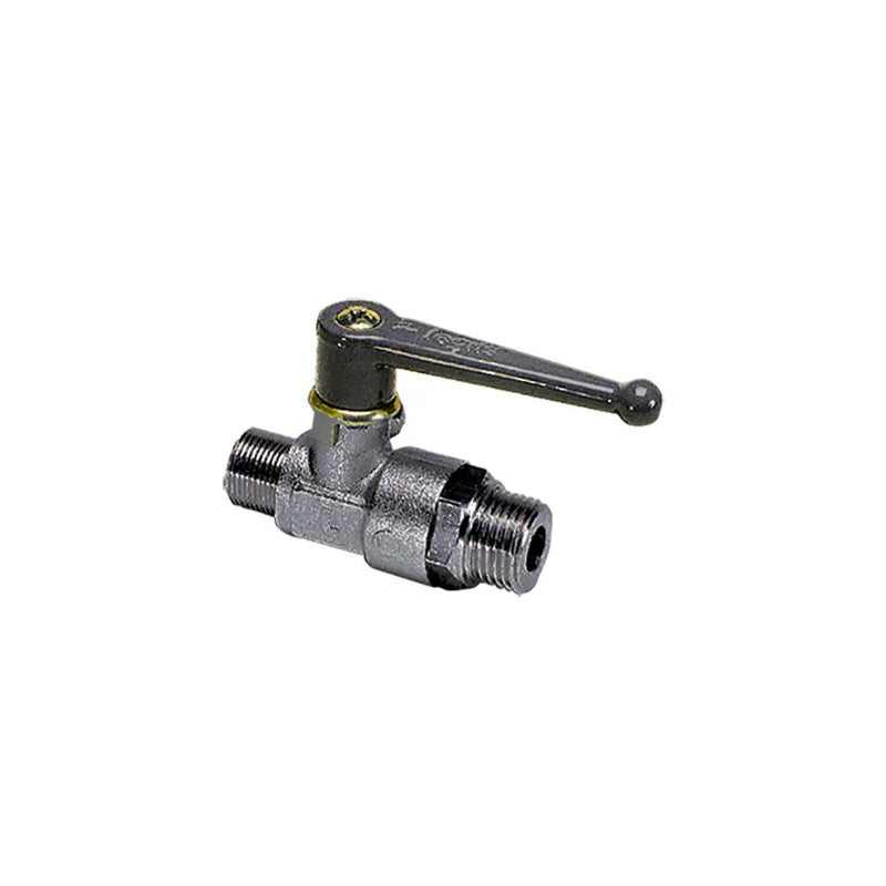 0400 10 17 by Parker | Legris In-Line Ball Valve | 3/8" Male BSPP Thread | 24 mm Hex | 70 mm Valve Length | Straight | Nickel-Plated Brass | Pack of 2