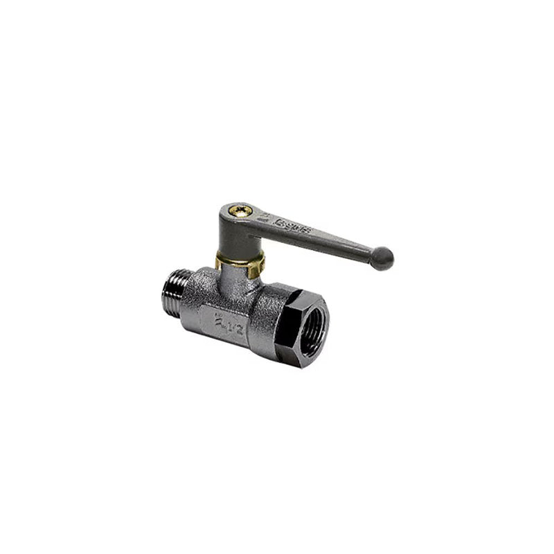 0401 05 10 by Parker | Legris In-Line Ball Valve | 1/8" Male BSPP Thread x 1/8" Female BSPP Thread | 19 mm Hex | 51 mm Valve Length | Straight | Nickel-Plated Brass | Pack of 5