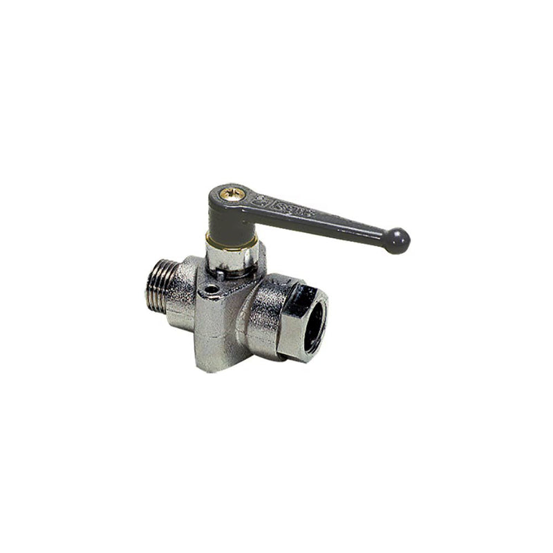 6401 04 10 by Parker | Legris In-Line Ball Valve for Screw Fixing | 1/8" Male BSPP Thread x 1/8" Female BSPP Thread | 14 mm Hex | Straight | Nickel-Plated Brass