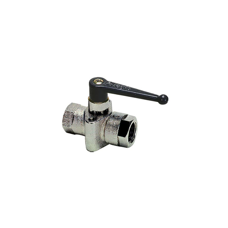 6402 13 21 by Parker | Legris In-Line Ball Valve for Screw Fixing | 1/2" Female BSPP Thread | 27 mm Hex (F) | 27 mm Hex (F1) | Straight | Nickel-Plated Brass