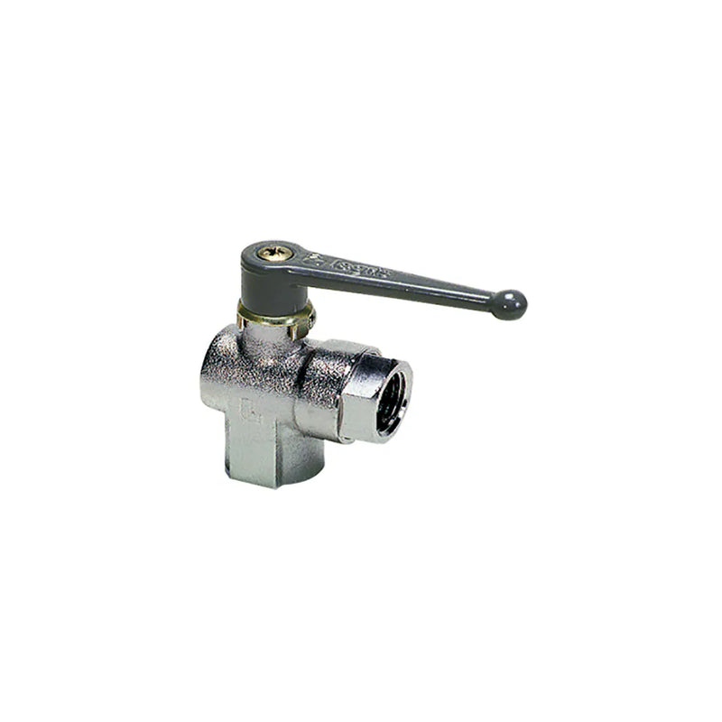 0472 06 13 by Parker | Legris In-Line Ball Valve | 1/4" Female BSPP Thread | 19 mm Hex | 69 mm Length | Straight | Nickel-Plated Brass