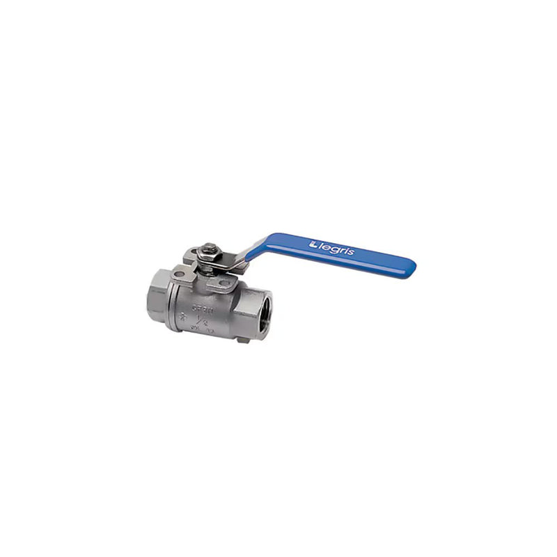 4812 25 34 by Parker | Legris In-Line Ball Valve w/ Fixing Plate | 1" Female BSPP Thread | Straight | 316L Stainless Steel