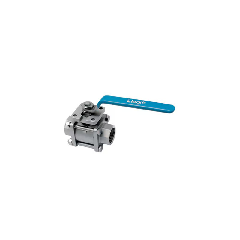 4832 20 27 by Parker | Legris In-Line 3-Piece Ball Valve w/ Fixing Plate | 3/4" Female BSPP Thread | 32 mm Hex | Straight | 316L Stainless Steel