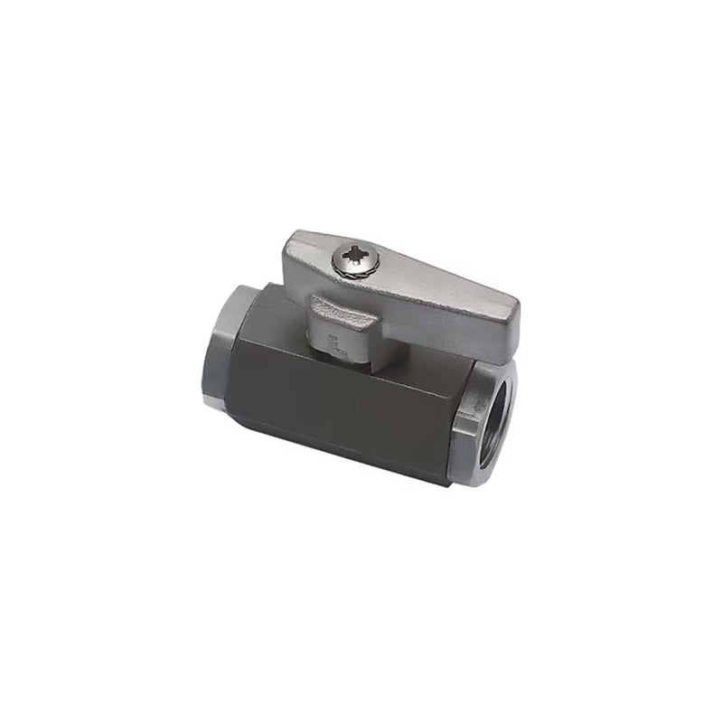 0465 07 17 by Parker | Legris In-Line Light Series Ball Valve | 3/8" Female BSPP Thread | 24 mm Hex | 27 mm Hex | 55 mm Length | Straight | 303 Stainless Steel | Pack of 2