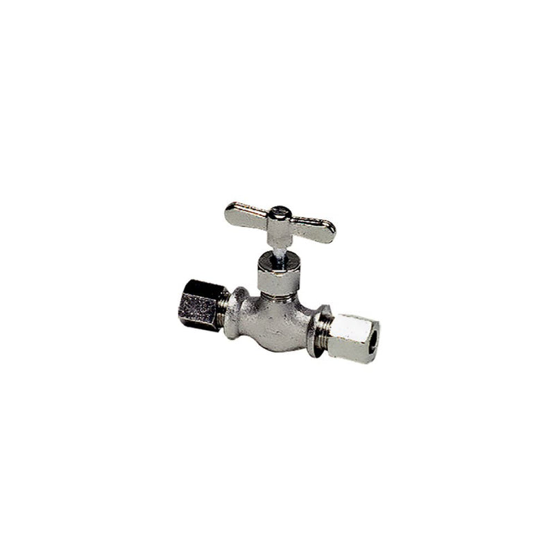 0510 05 08 by Parker | In-Line Needle Valve | 8 mm Tube Size x M12x1 Metric Thread | 13 mm Hex | Straight | Nickel-Plated Brass