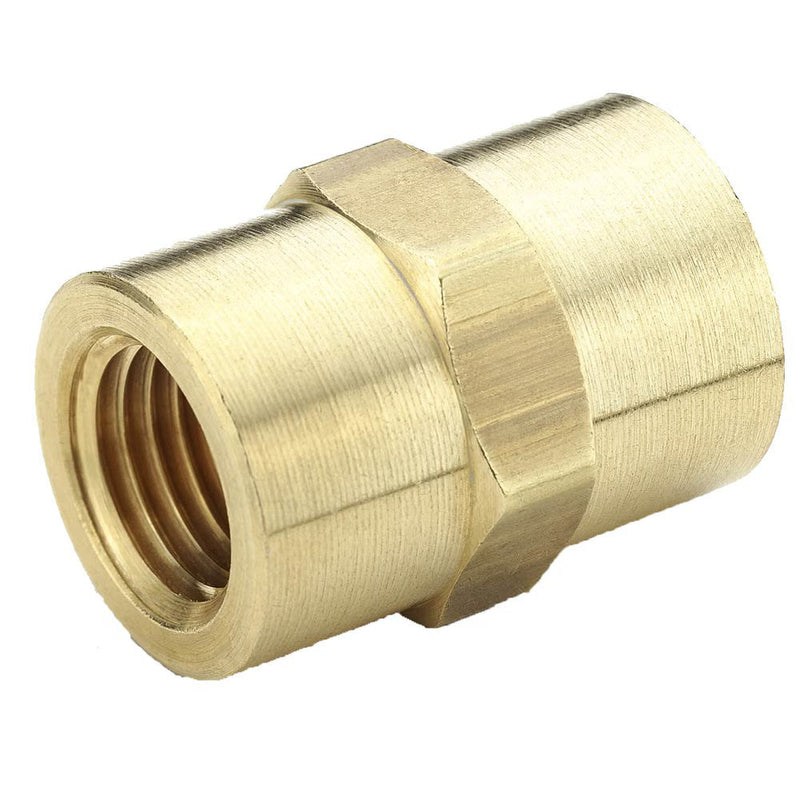 207P-2 by Parker | Legris Equal Adapter | 1/8" Female NPTF Thread | 9/16" Hex | 19 mm Length | Straight | Brass | Pack of 25