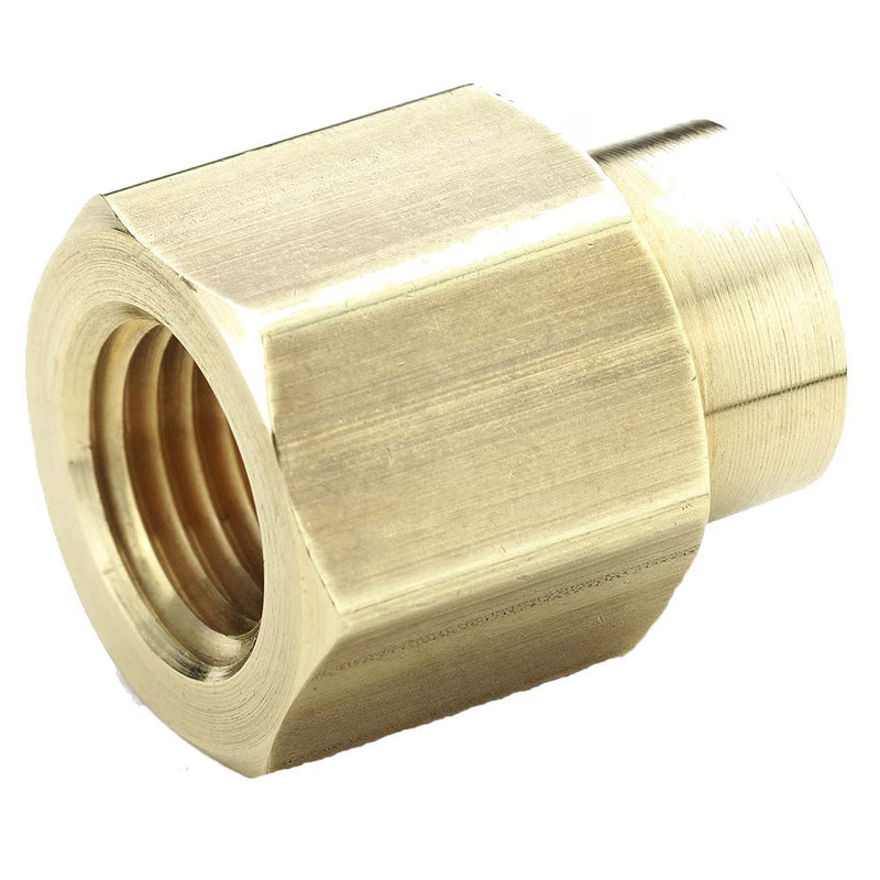 208P-12-8 by Parker | Reducer Coupling | 3/4" to 1/2" Female Pipe Thread | 1-3/8" Hex | 1.50" Length | Straight | Brass | Pack of 5