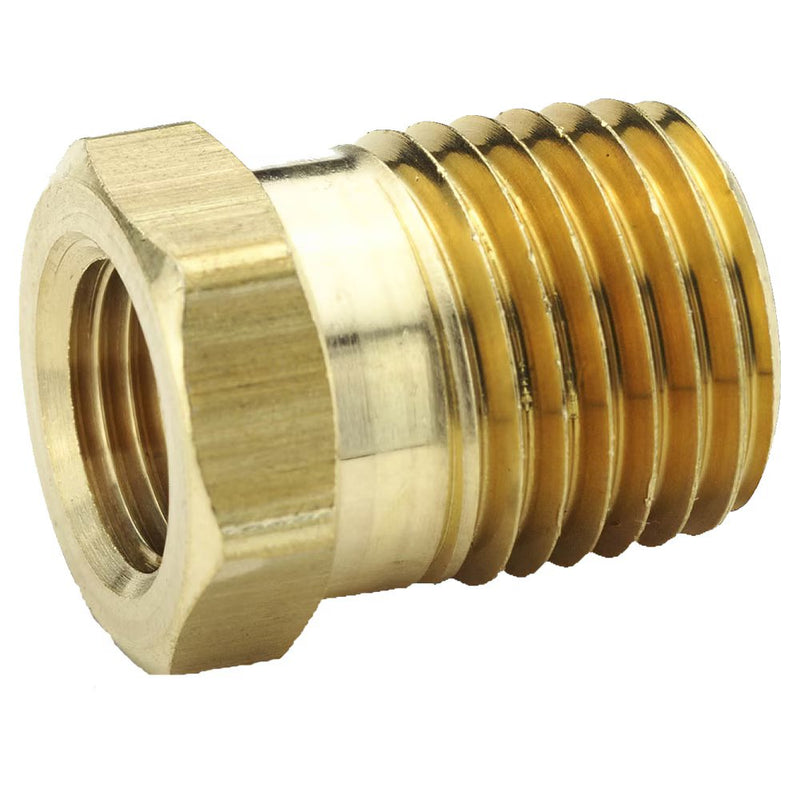 209P-6-4 by Parker | Legris Reducer | 1/4" Female NPTF Thread x 3/8" Male NPTF Thread | 3/4" Hex | .75" Length | Straight | Brass | Pack of 25