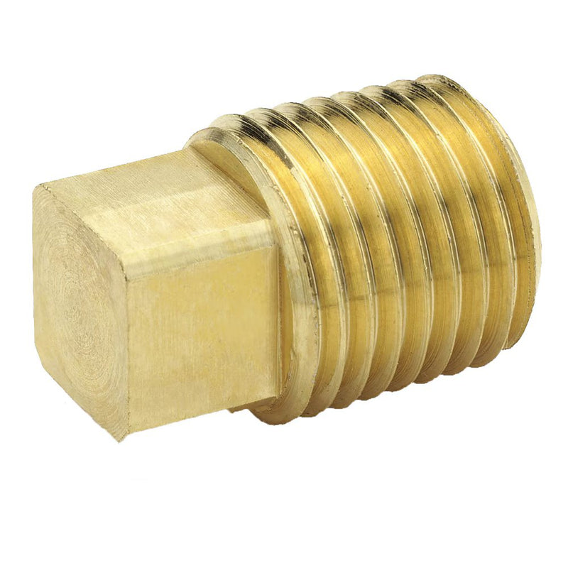 211P-12 by Parker | Square-Head Plug | 3/4" Male Pipe Thread | 5/8" Hex | 1.14" Length | Brass | Pack of 10