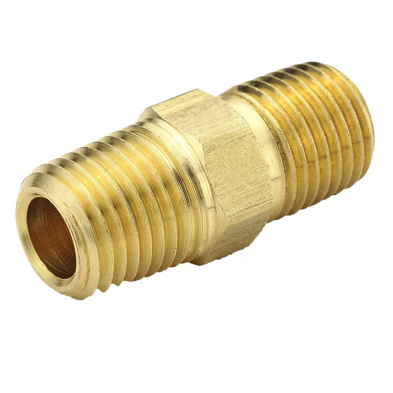 216P-6 by Parker | Legris Hex Nipple | 3/8" Male Pipe Thread | 11/16" Hex | 1.41" Length | Straight | Brass | Pack of 25
