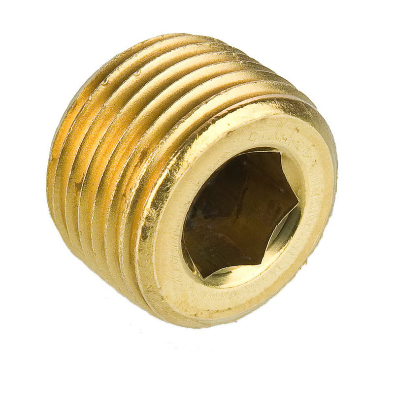 219P-4 by Parker | Legris Countersunk Hex Head Plug | 1/4" Pipe Thread | 1/4" Hex | .46" Length | Brass | Pack of 25