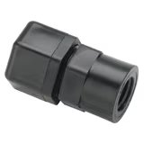 P10FC8 by Parker | Threaded Fitting | 5/8" Tube OD x 1/2" Female NPTF Thread | 1-1/8" Hex | 1.96" Length | Straight | Black | Polypropylene