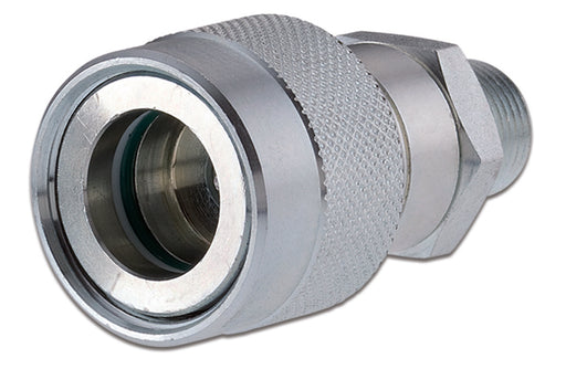 QXF-0404-MNPT ARGUS by Kuriyama | Hydraulic Quick Disconnect Coupling | QX Series | Screw Coupling Poppet | -04 ISO 14540 x -04 Male NPTF | Socket | Galvanized Steel