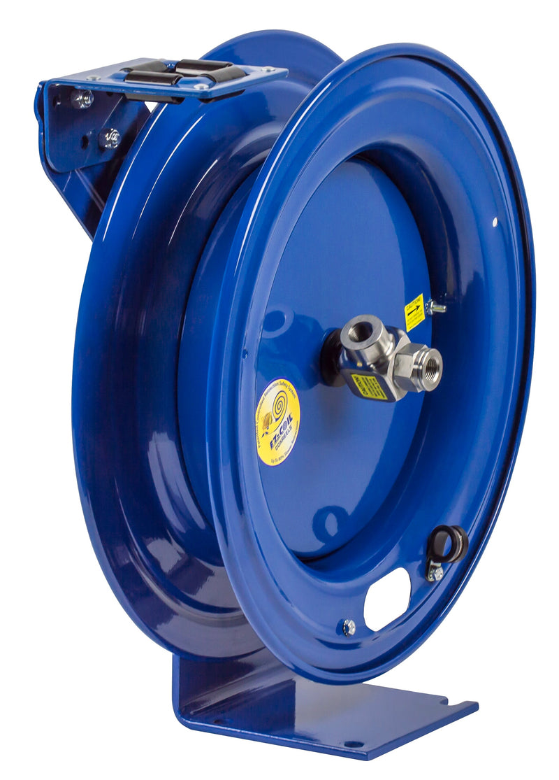EZ-P-BLL-350 by Coxreels | P Pure Flow Series | 300 PSI EZ-Coil Safety Spring Driven Hose Reel for Breathing Air & Clean Fluids | 3/8" Hose ID, 3/8" FNPT Inlet | Steel | 50ft Capacity, Hose Not Included